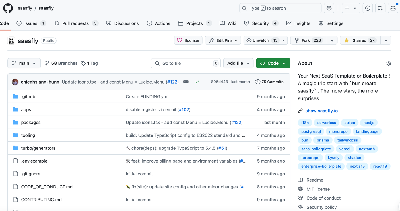 Saasfly Dashboard Interface