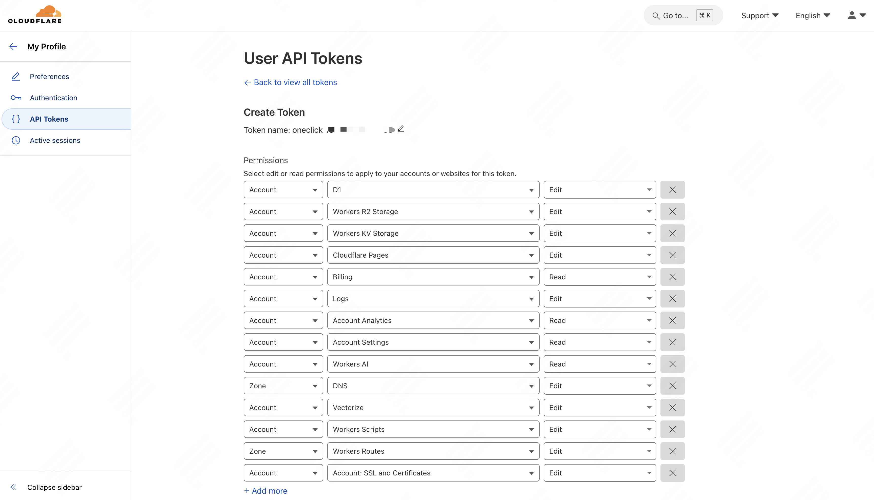 Create User API Tokens on Cloudflare